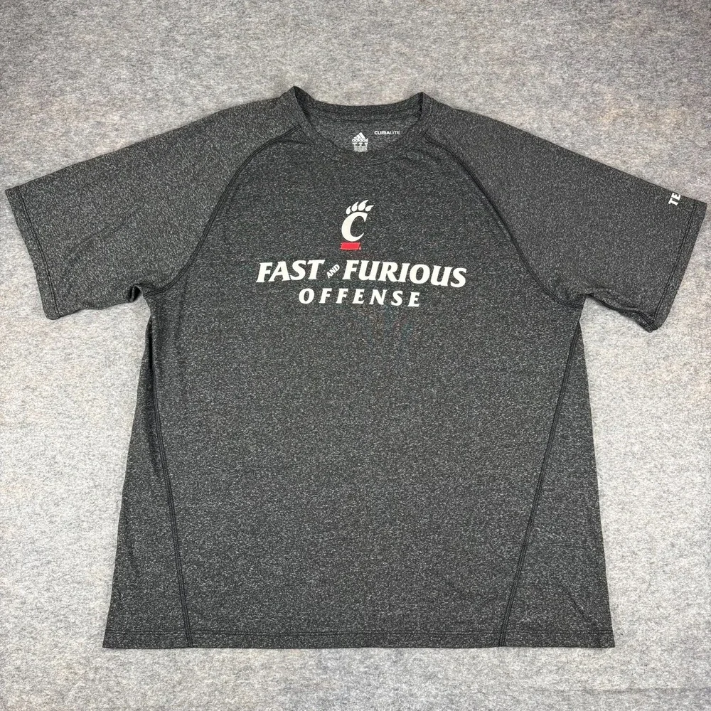 Adidas Climalite Cincinnati Bearcats Fast Furious Team 125 #89 Gray Mens XL